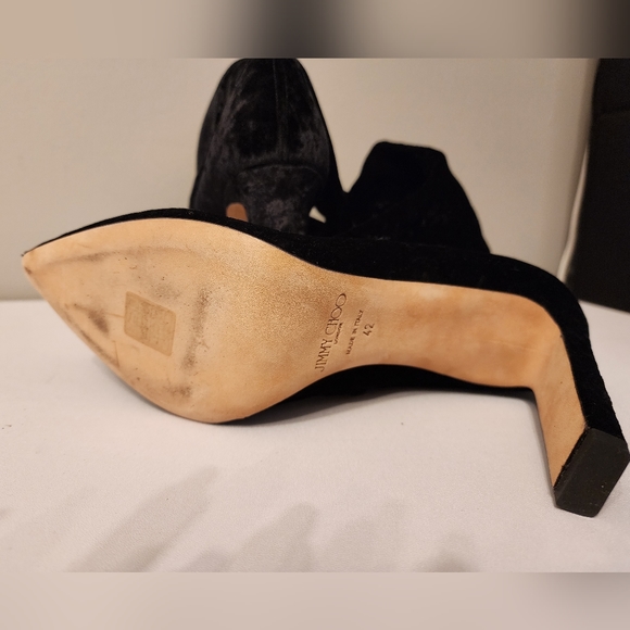 Jimmy Choo black Velvet over the knees heeled boots size (43) fits like US 10.5 - Picture 3 of 5